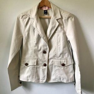 Gap Cream Cotton Blazer Jacket, Size 8